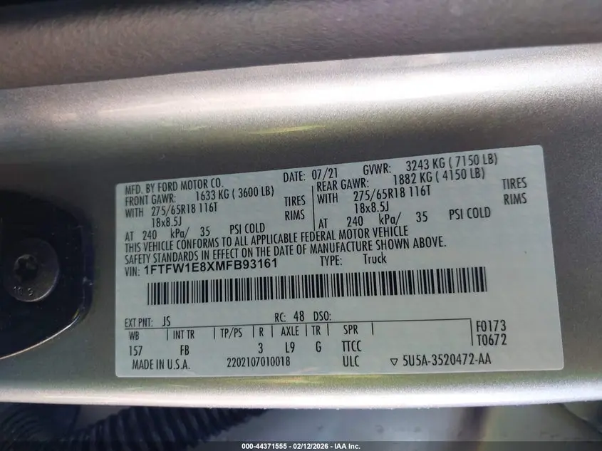 2021 FORD F-150 XLT