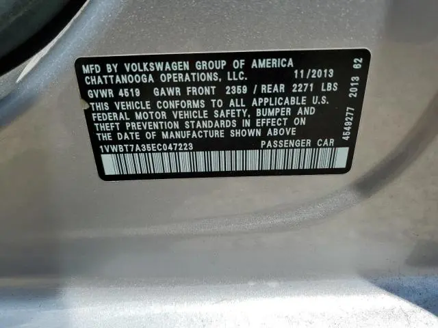 2014 VOLKSWAGEN PASSAT SE  
