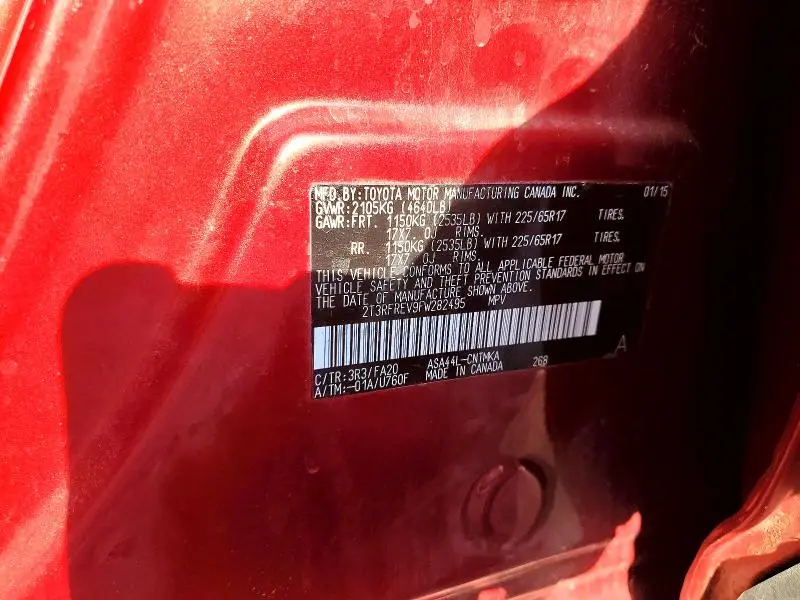 2015 TOYOTA RAV4 XLE  