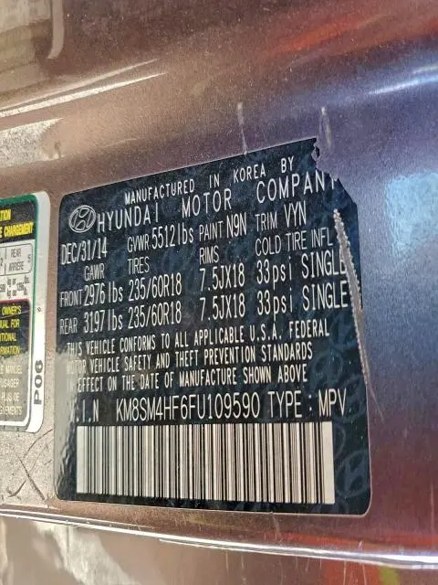 2015 HYUNDAI SANTA FE GLS  