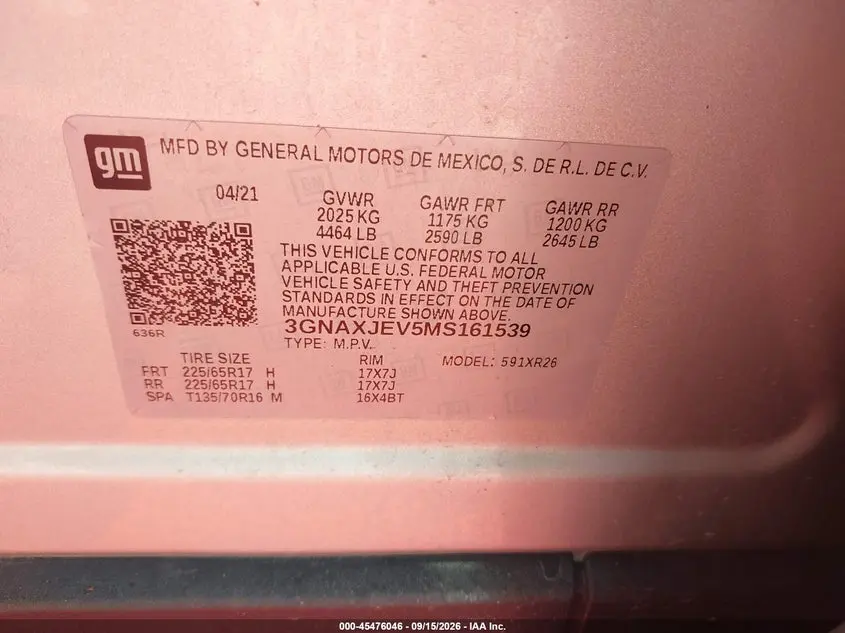 2021 CHEVROLET EQUINOX FWD 2FL