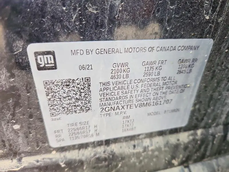 2021 CHEVROLET EQUINOX LT  