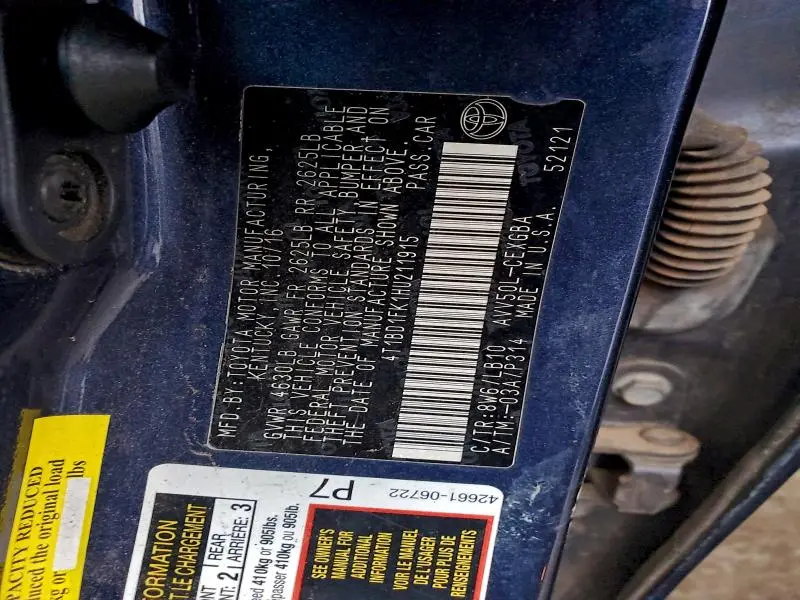 2017 TOYOTA CAMRY HYBRID  