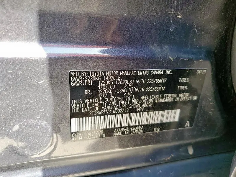 2020 TOYOTA RAV4 XLE