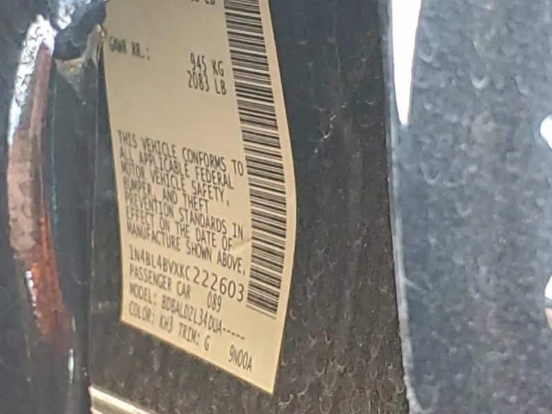 2019 NISSAN ALTIMA S  