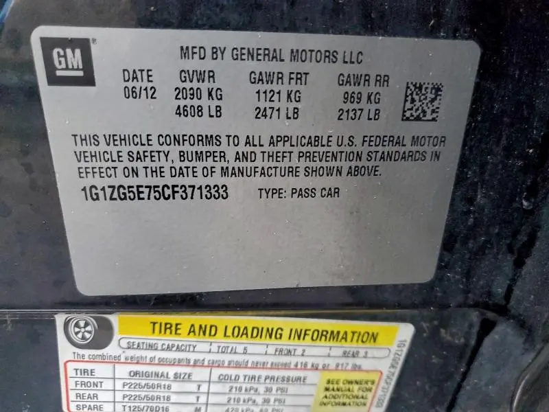 2012 CHEVROLET MALIBU LTZ  