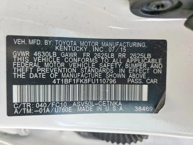 2015 TOYOTA CAMRY LE  