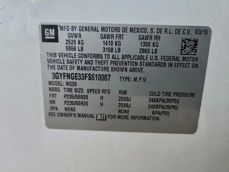 2015 CADILLAC SRX PREMIUM COLLECTION  