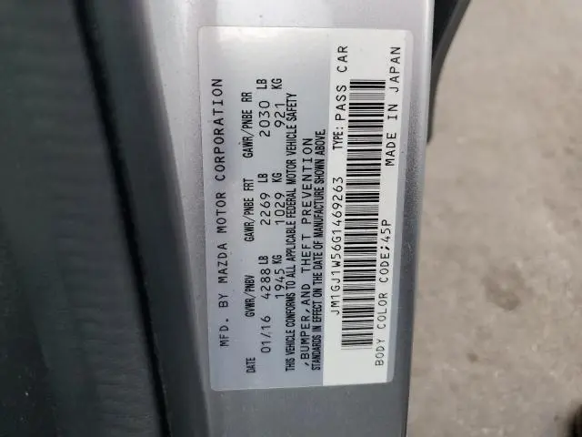 2016 MAZDA 6 GRAND TOURING  