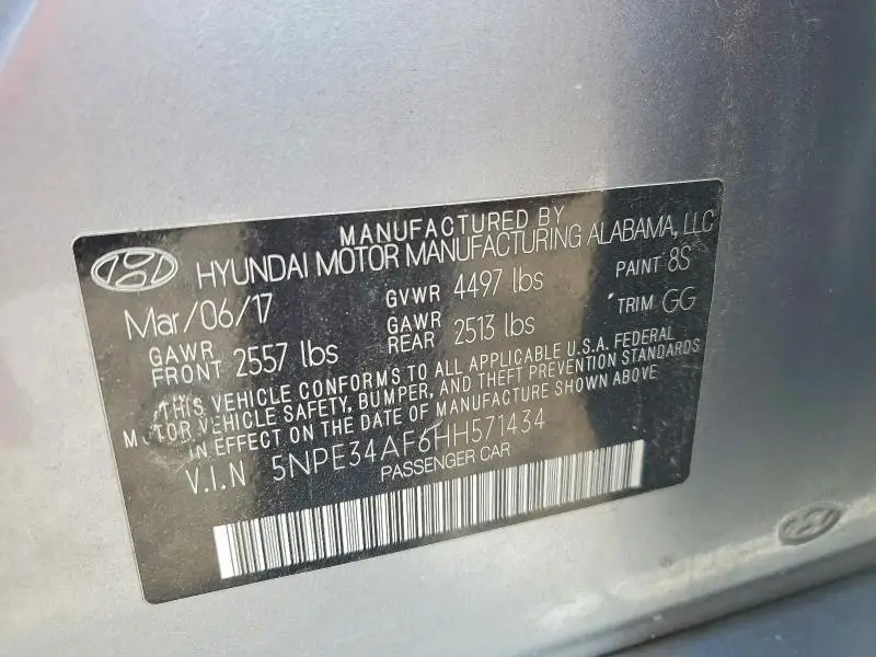 2017 HYUNDAI SONATA SPORT  