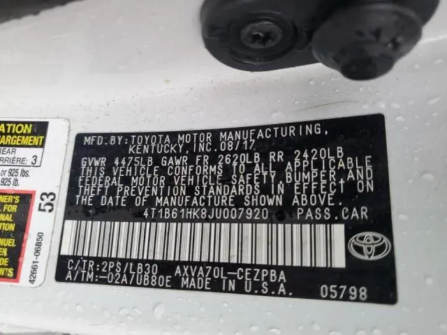 2018 TOYOTA CAMRY XSE  