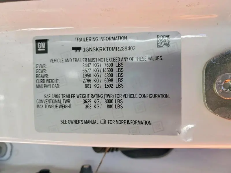 2021 CHEVROLET TAHOE K1500 RST  