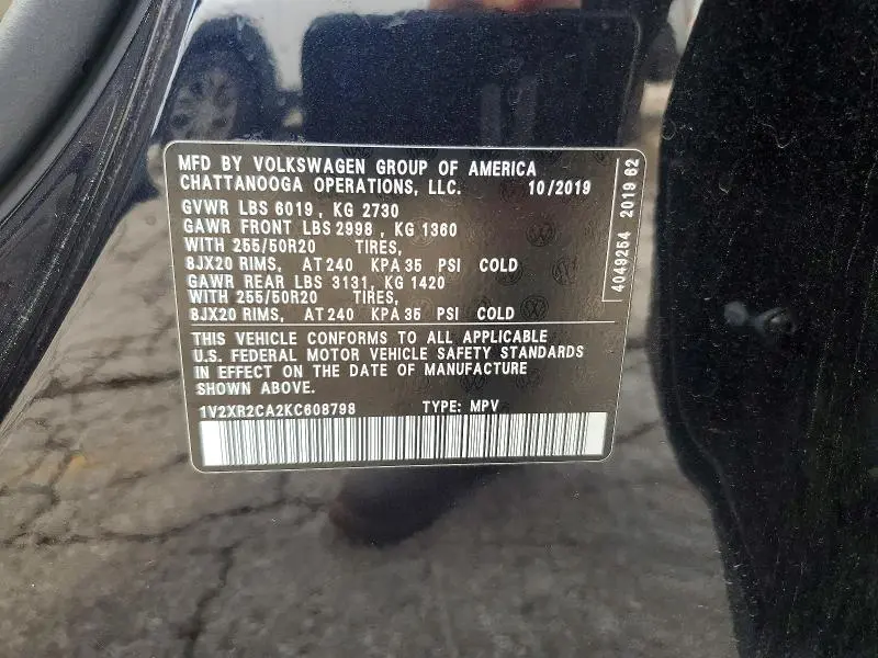 2019 VOLKSWAGEN ATLAS SE  