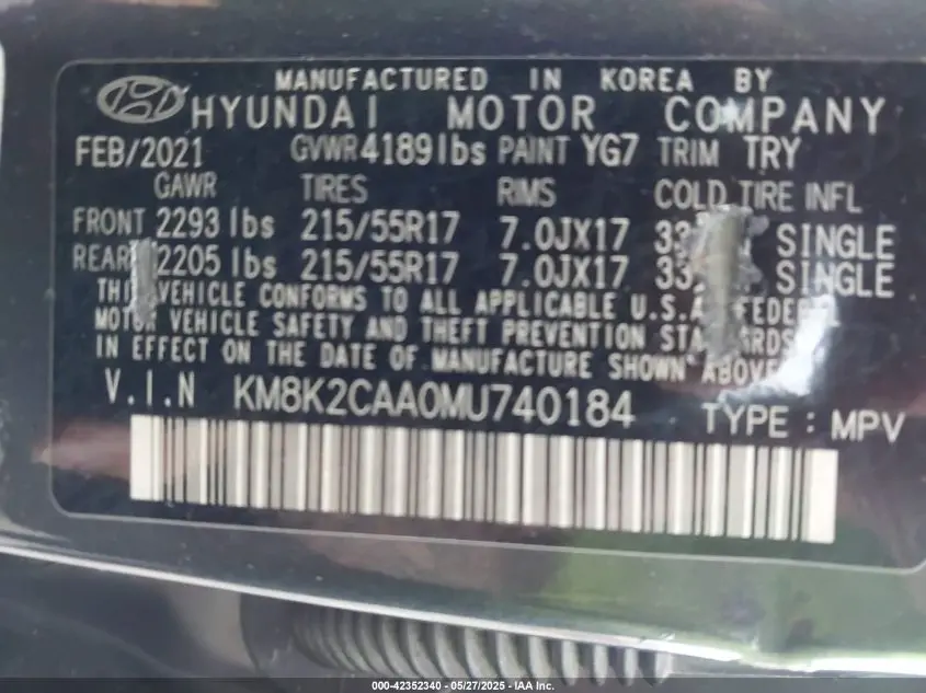 2021 HYUNDAI KONA SEL