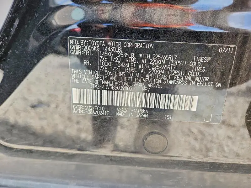 2011 TOYOTA RAV4 BASE  