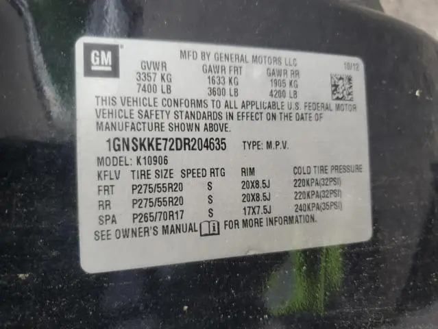 2013 CHEVROLET SUBURBAN K1500 LTZ  