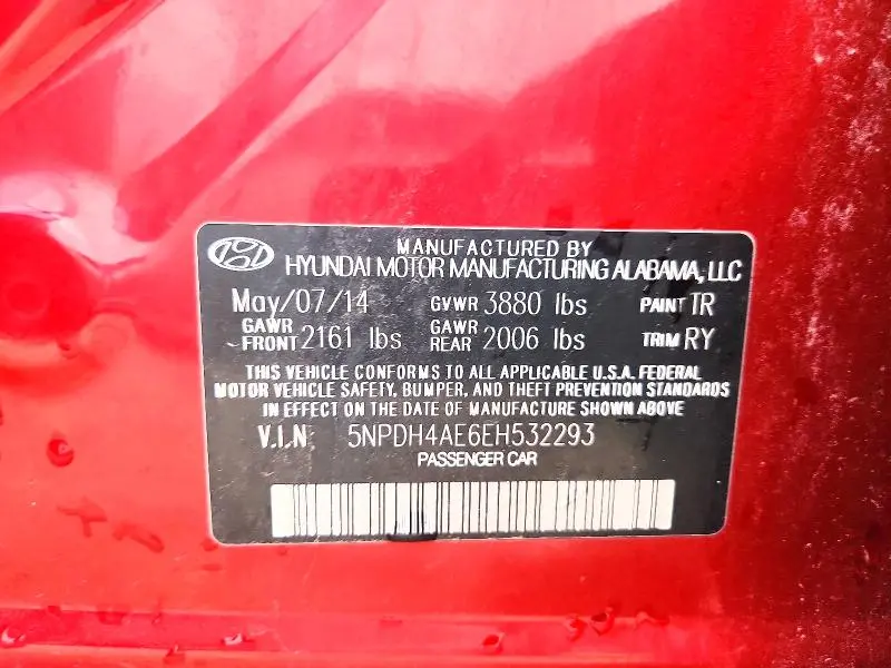 2014 HYUNDAI ELANTRA LIMITED  