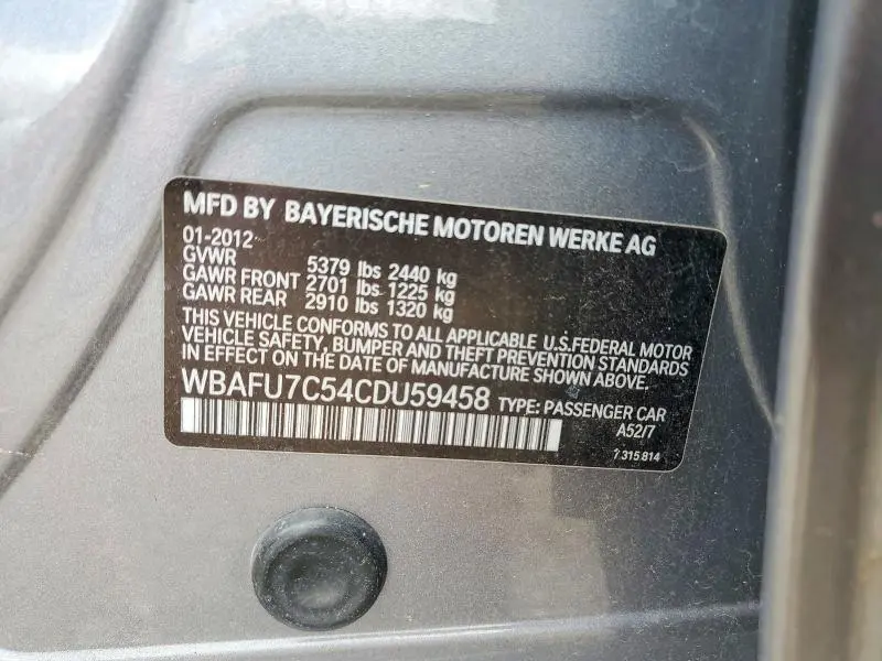 2012 BMW 535 XI  