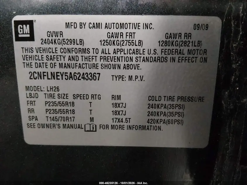 2010 CHEVROLET EQUINOX LT