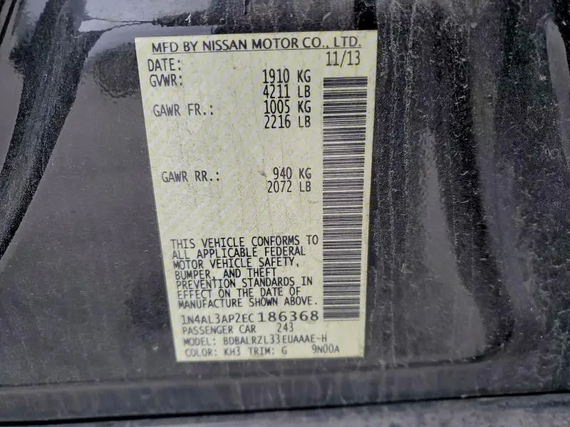 2014 NISSAN ALTIMA 2.5  