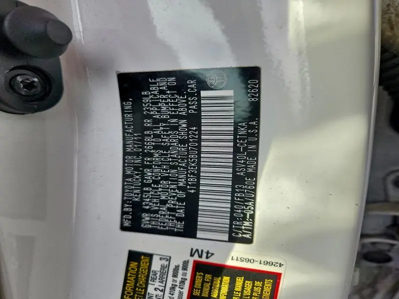 2011 TOYOTA CAMRY BASE  