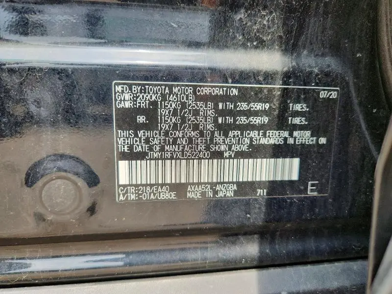 2020 TOYOTA RAV4 LIMITED  