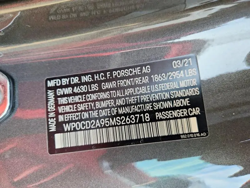 2021 PORSCHE 911 TURBO  