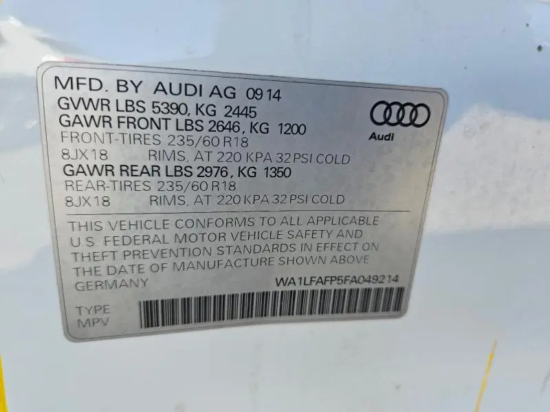 2015 AUDI Q5 PREMIUM PLUS  