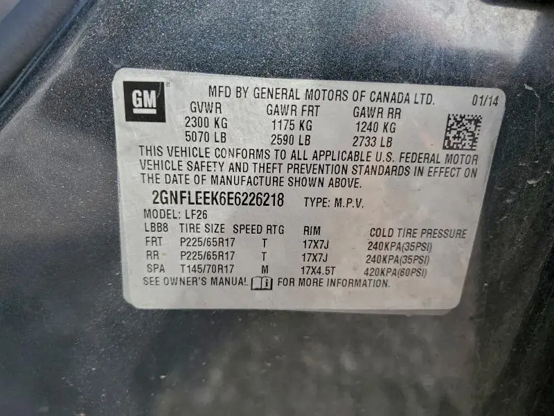 2014 CHEVROLET EQUINOX LS  