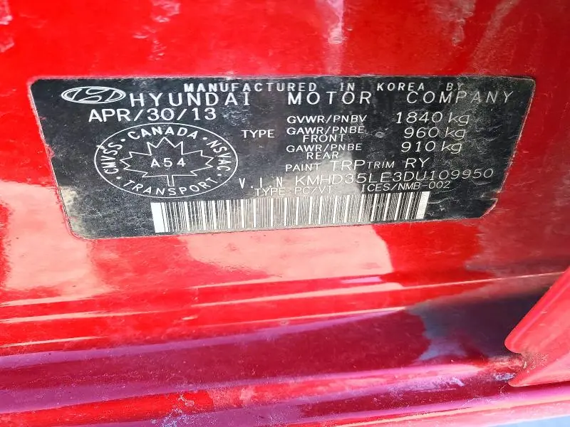 2013 HYUNDAI ELANTRA GT   