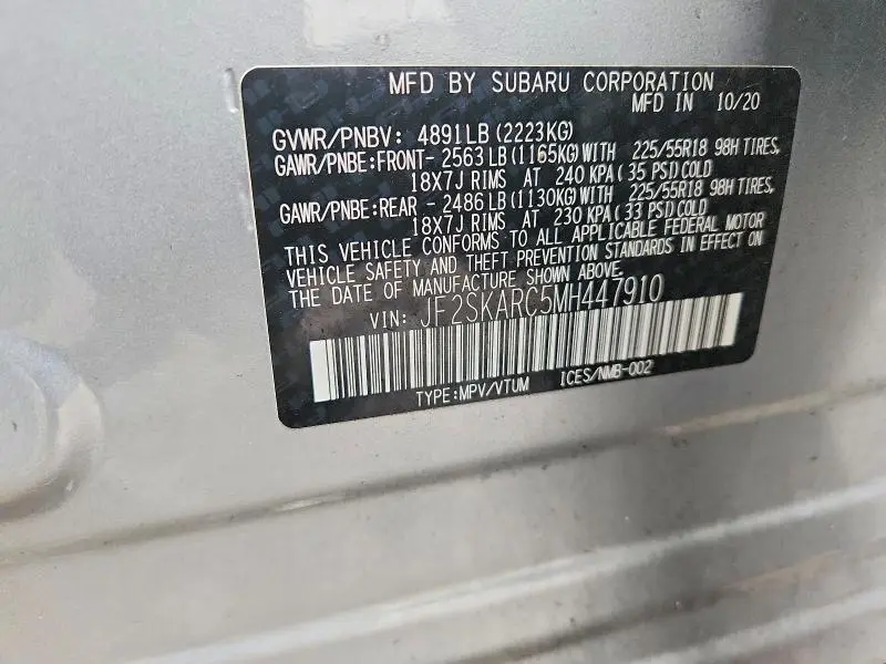 2021 SUBARU FORESTER SPORT  