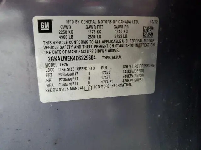 2013 GMC TERRAIN SLE  