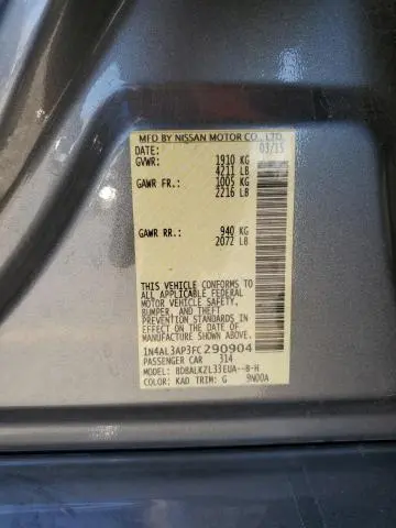 2015 NISSAN ALTIMA 2.5  