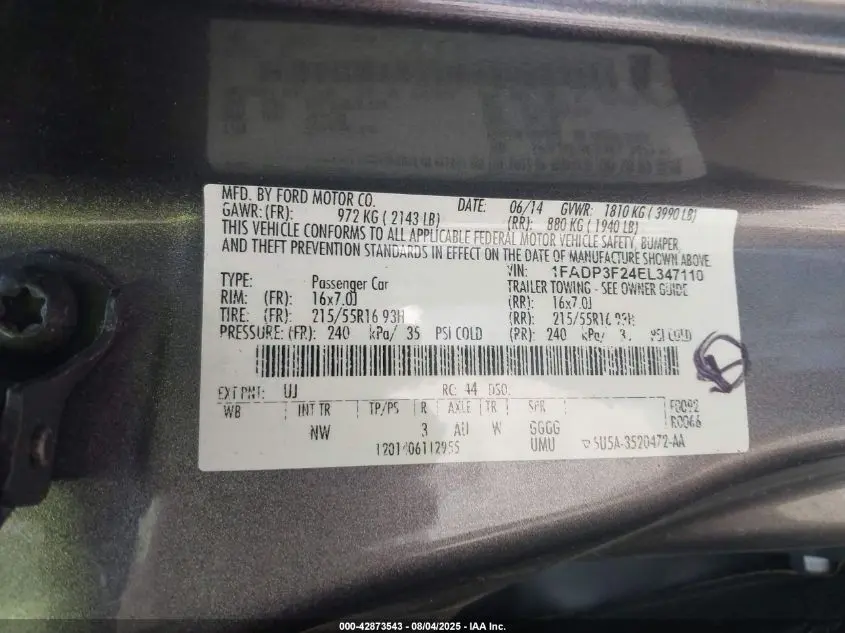 2014 FORD FOCUS SE