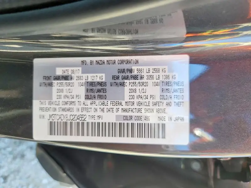 2018 MAZDA CX-9 GRAND TOURING  