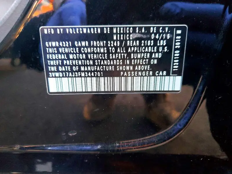 2015 VOLKSWAGEN JETTA SE  