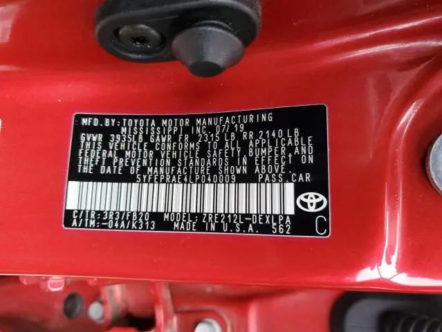 2020 TOYOTA COROLLA LE