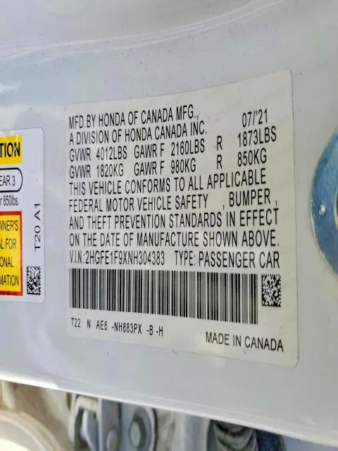 2022 HONDA CIVIC TOURING  