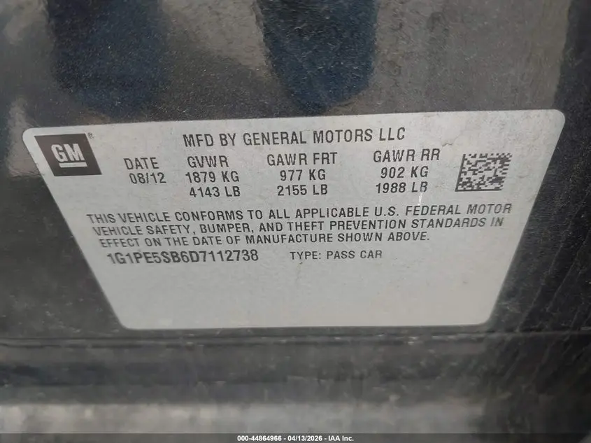 2013 CHEVROLET CRUZE 2LT AUTO