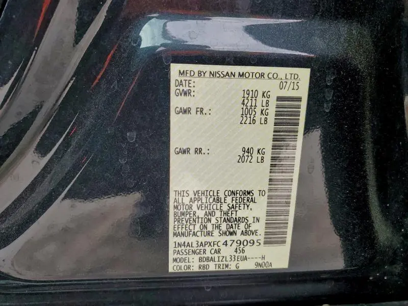 2015 NISSAN ALTIMA 2.5  