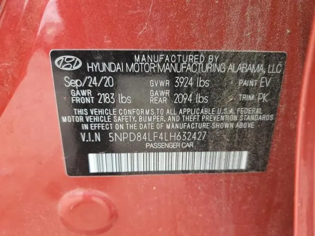 2020 HYUNDAI ELANTRA SEL  