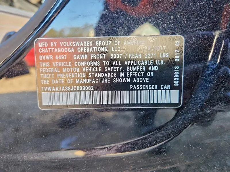 2018 VOLKSWAGEN PASSAT S  