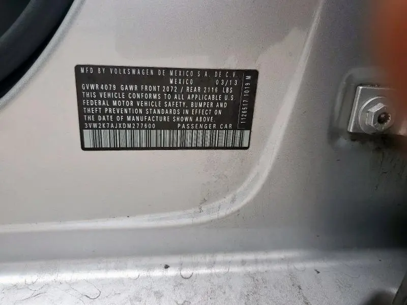2013 VOLKSWAGEN JETTA BASE  