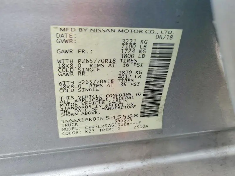 2018 NISSAN TITAN S  