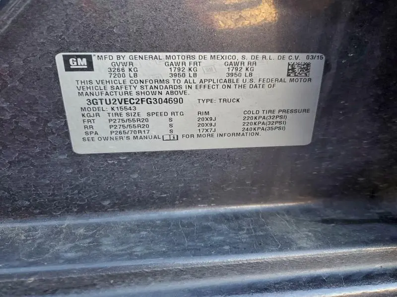 2015 GMC SIERRA K1500 SLT  