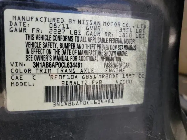 2012 NISSAN SENTRA 2.0  