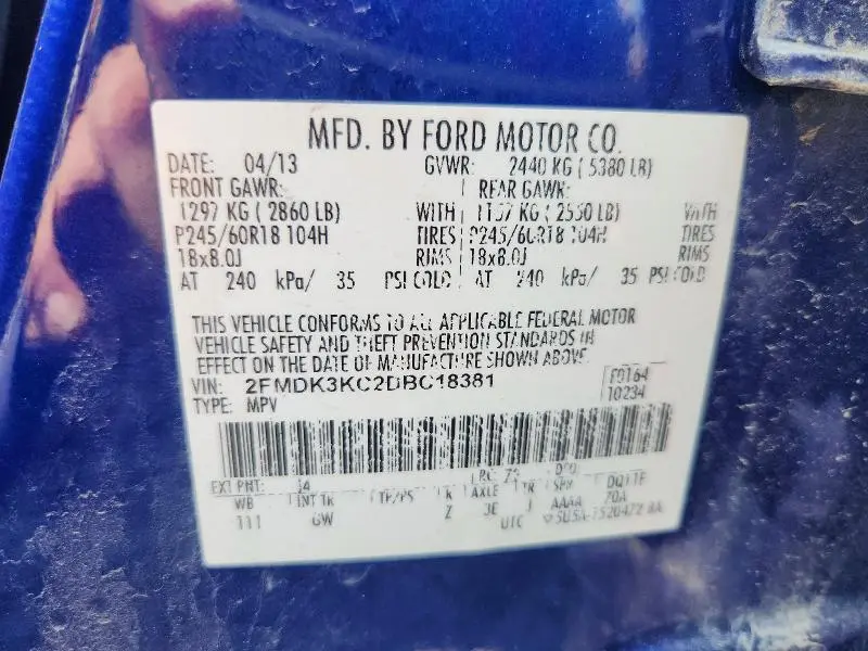 2013 FORD EDGE LIMITED  