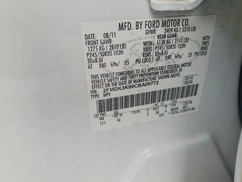 2012 FORD EDGE LIMITED  