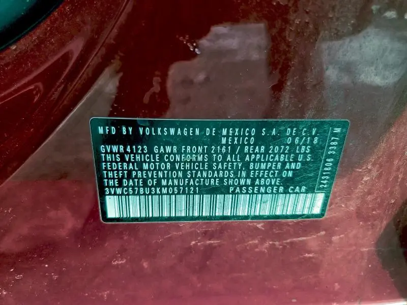 2019 VOLKSWAGEN JETTA S  