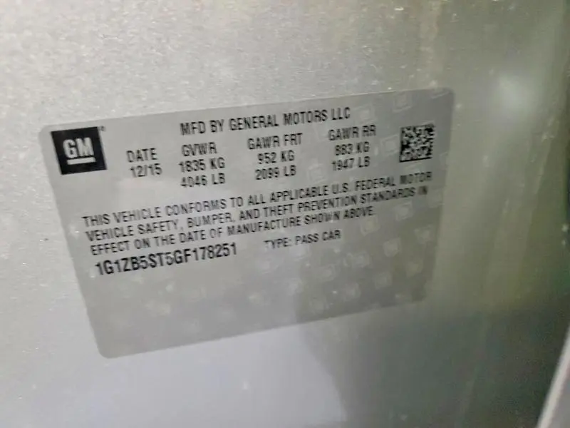 2016 CHEVROLET MALIBU LS  